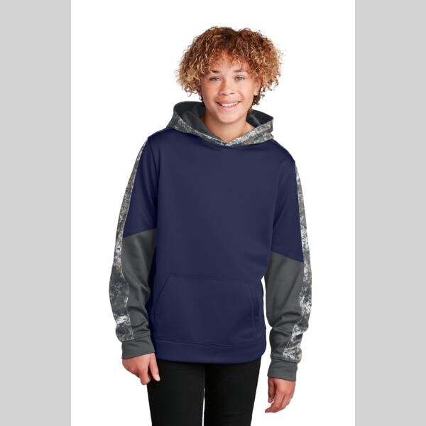Youth Sport Wick ® Mineral Freeze Fleece Colorblock Hooded Pullover Thumbnail