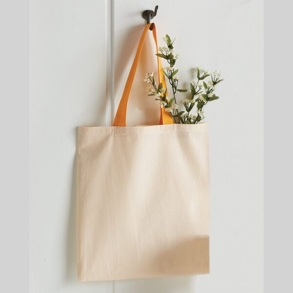 Economical Tote with Contrast-Color Handles Thumbnail