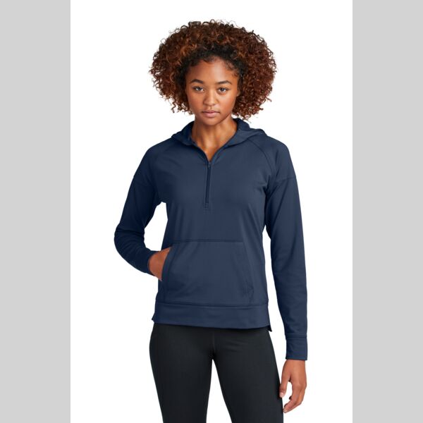 Ladies Sport Wick ® Stretch 1/2 Zip Hoodie Thumbnail