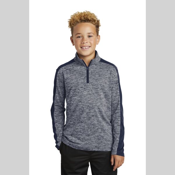 Youth PosiCharge ® Electric Heather Colorblock 1/4 Zip Pullover Thumbnail