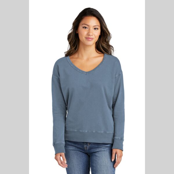 Women's Beach Wash ® Garment Dyed V Neck Sweatshirt Thumbnail