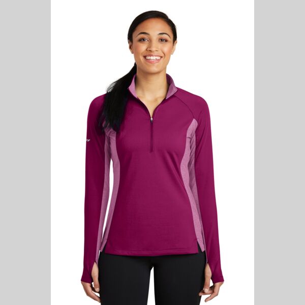 Ladies Sport Wick ® Stretch Contrast 1/2 Zip Pullover Thumbnail